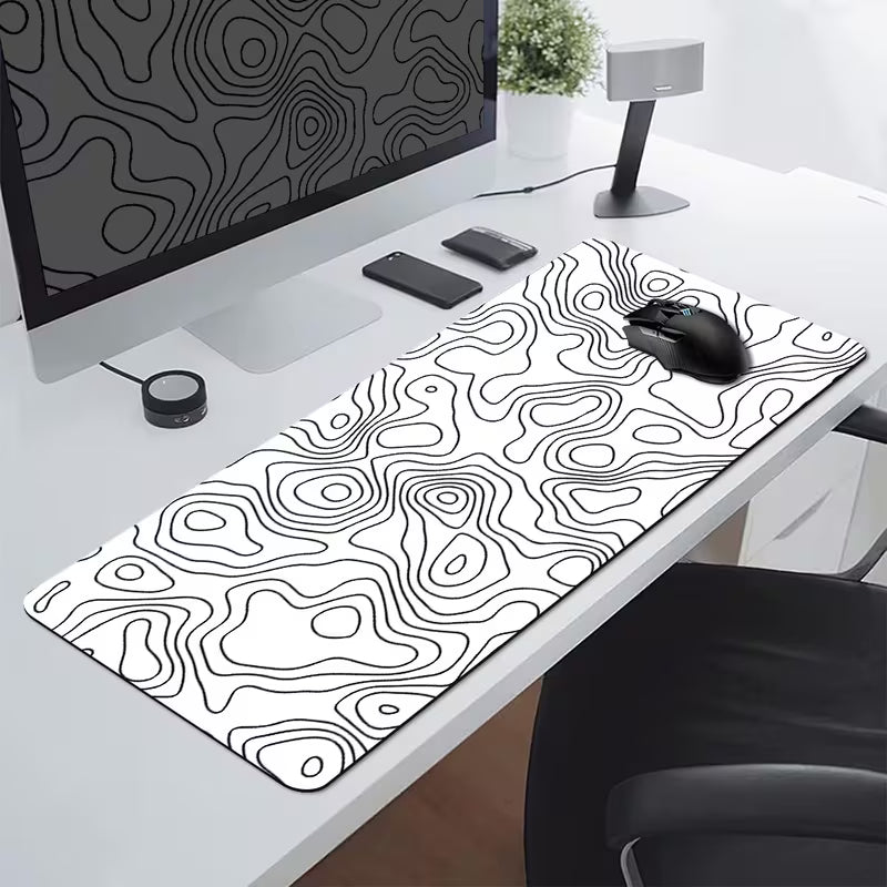 White & Black Wave Gaming Mousepad