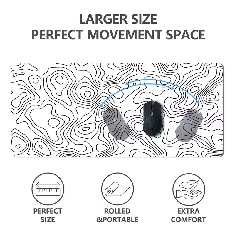 White & Black Wave Gaming Mousepad
