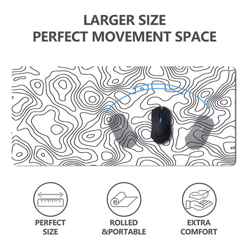 White & Black Wave Gaming Mousepad