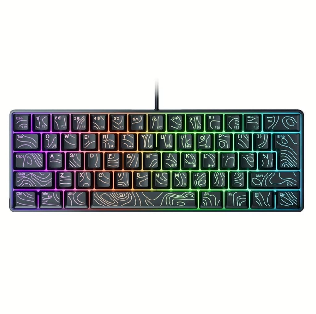 RGB Aesthetic Mechanical Keyboard – 7 Color Modes | Compact Gaming Setup Essential