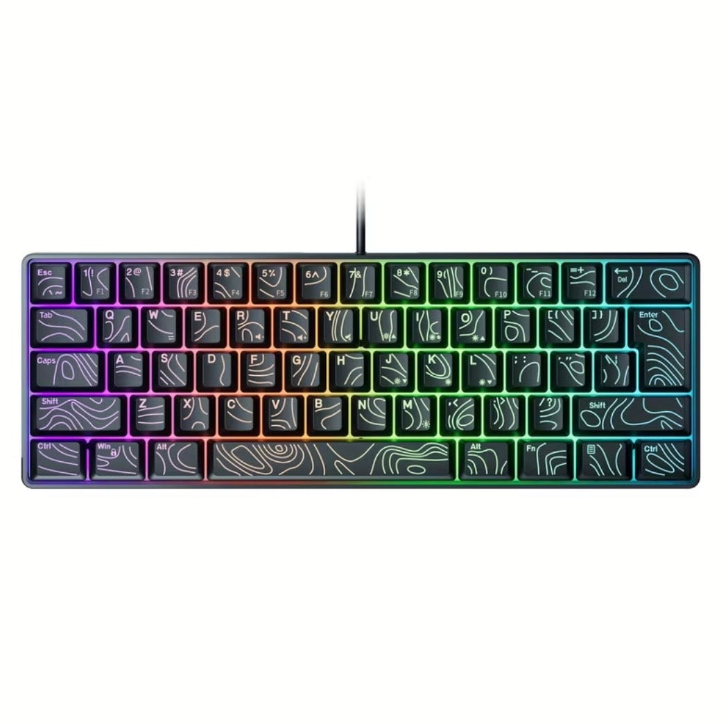 RGB Aesthetic Mechanical Keyboard – 7 Color Modes | Compact Gaming Setup Essential