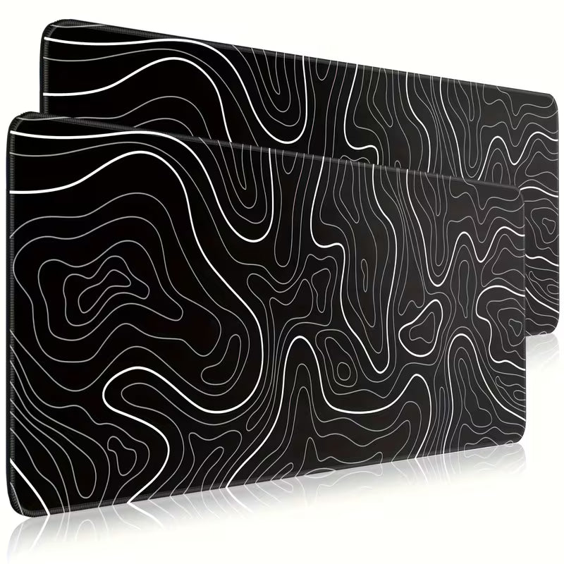 White & Black Wave Gaming Mousepad