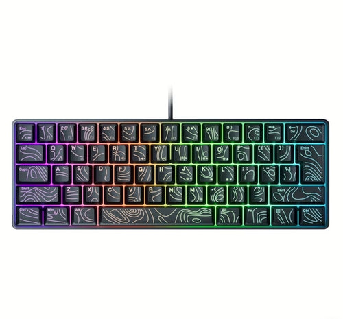 RGB Aesthetic Mechanical Keyboard – 7 Color Modes | Compact Gaming Setup Essential