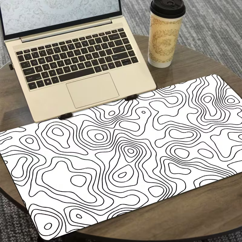 White & Black Wave Gaming Mousepad